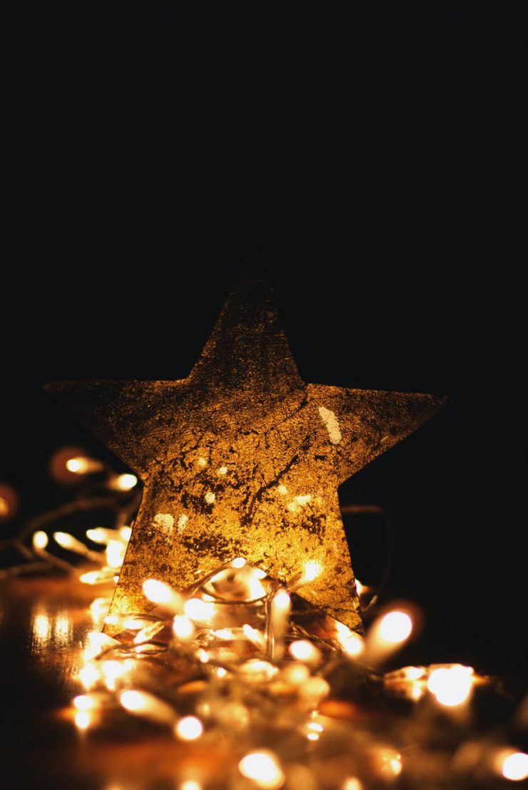 macro shot photography of star with lights